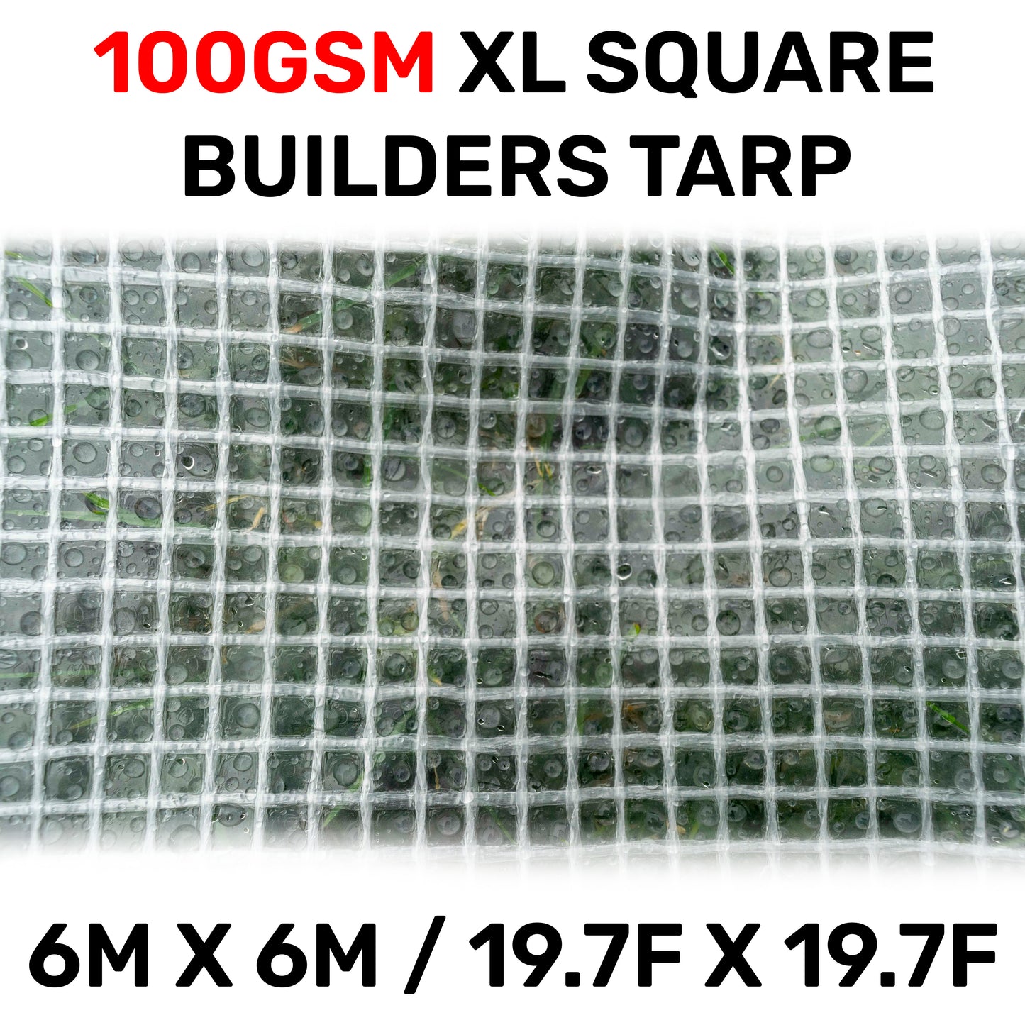 6m x 6m Clear Monotex 100gsm Tarpaulin