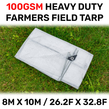 8m x 10m Clear Monotex 100gsm Tarpaulin