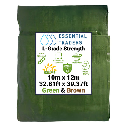 220gsm Heavy-grade Green & Brown Tarpaulins