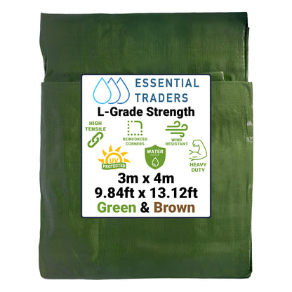 220gsm Heavy-grade Green & Brown Tarpaulins