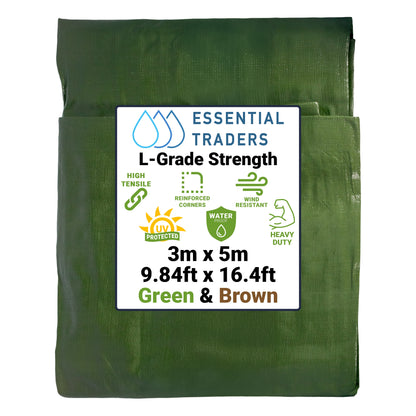 220gsm Heavy-grade Green & Brown Tarpaulins