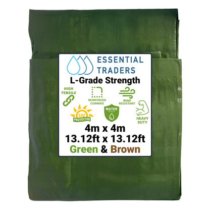 220gsm Heavy-grade Green & Brown Tarpaulins
