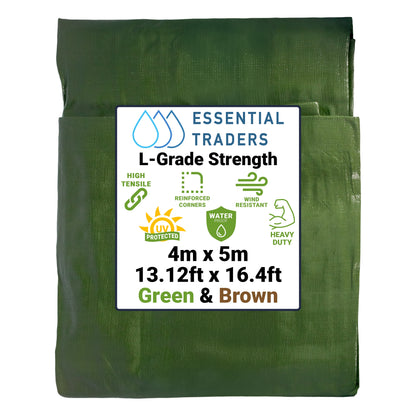 220gsm Heavy-grade Green & Brown Tarpaulins