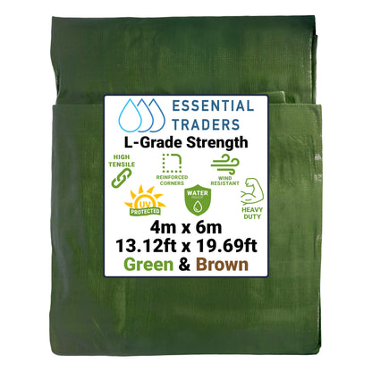 220gsm Heavy-grade Green & Brown Tarpaulins