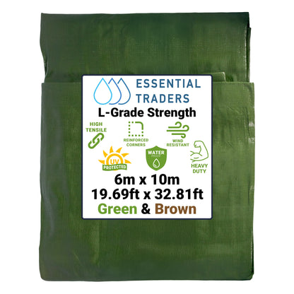 220gsm Heavy-grade Green & Brown Tarpaulins