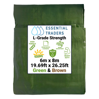 220gsm Heavy-grade Green & Brown Tarpaulins