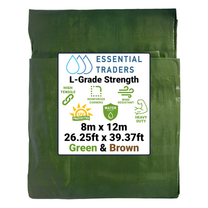 220gsm Heavy-grade Green & Brown Tarpaulins