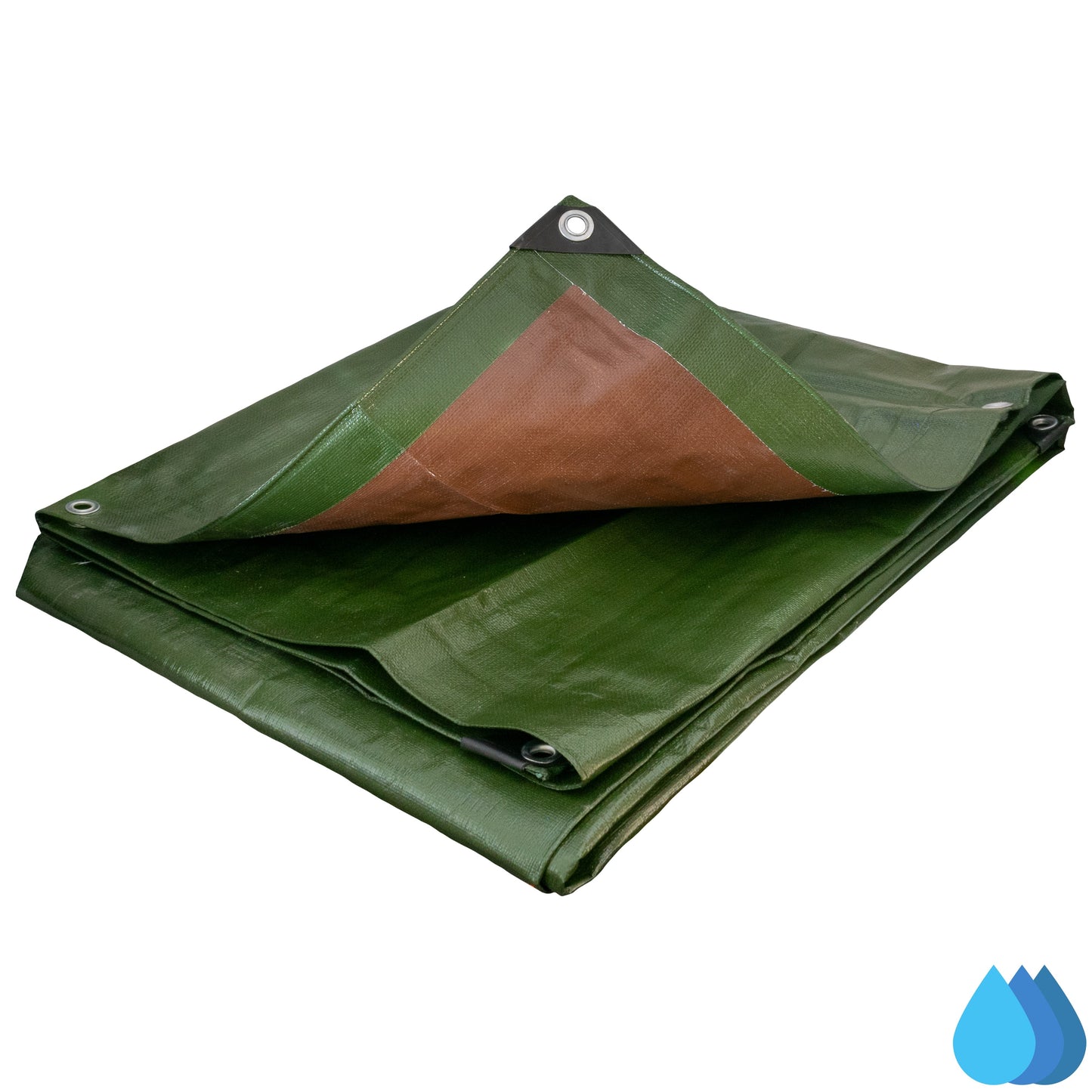 1.5m x 2m Green & Brown Tarpaulins, L-Grade 220 GSM