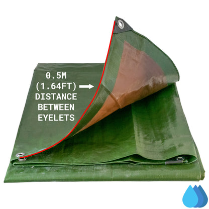 220gsm Heavy-grade Green & Brown Tarpaulins
