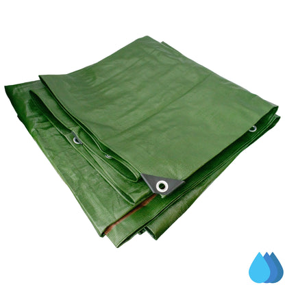 1m x 1m Green & Brown Tarpaulins, L-Grade 220 GSM