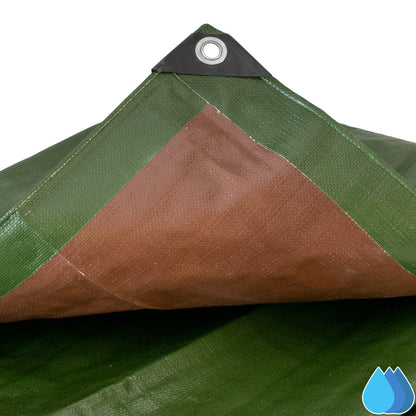 1m x 1m Green & Brown Tarpaulins, L-Grade 220 GSM