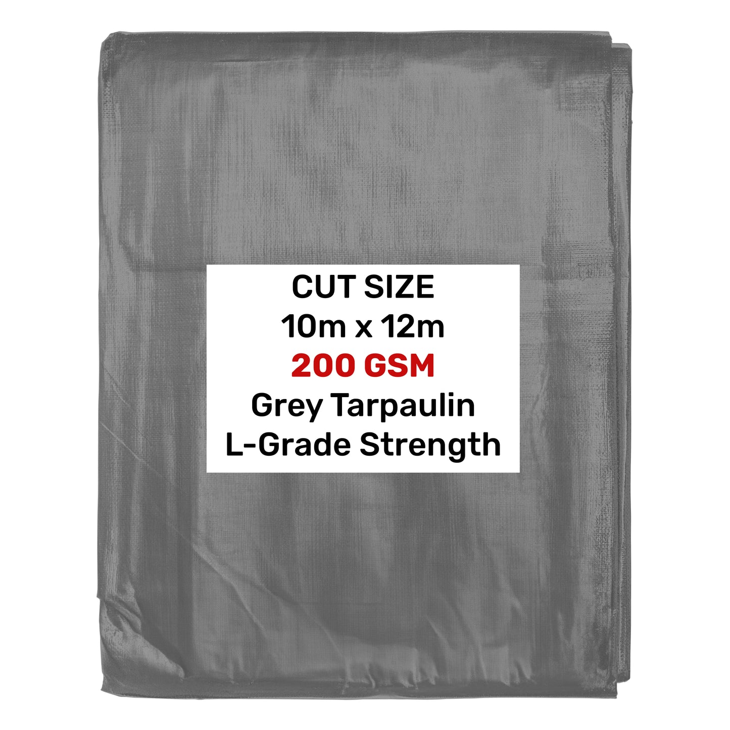 10m x 12m Grey 200gsm Heavy-grade Tarpaulin