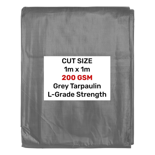 1m x 1m Grey 200gsm Heavy-grade Tarpaulin