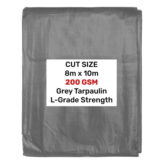 8m x 10m Grey 200gsm Heavy-grade Tarpaulin