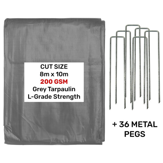 8m x 10m Grey 200gsm Pool Tarp