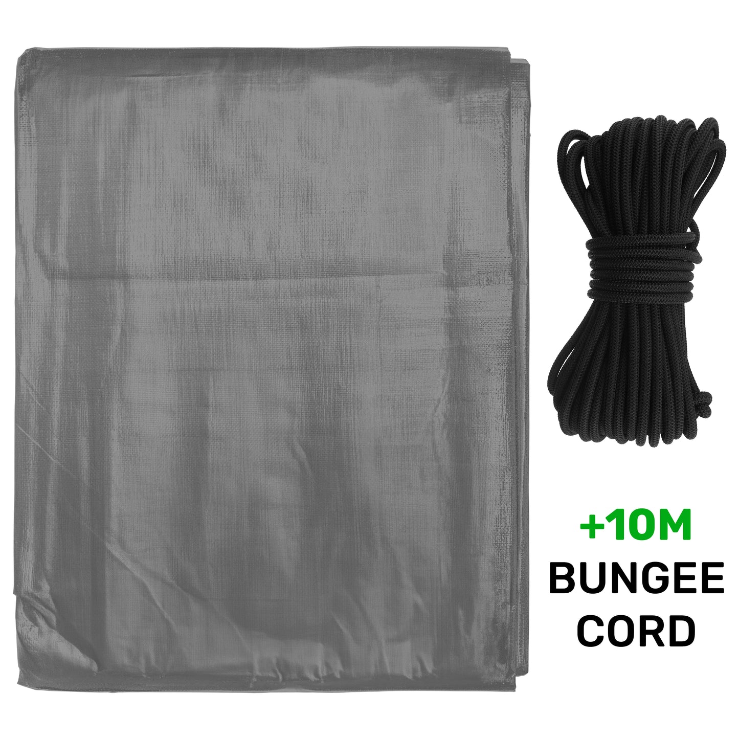 200gsm Heavy-grade Grey Tarpaulins with Bungee Rope