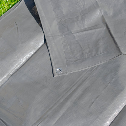 200gsm Heavy-grade Grey Tarpaulins with 4x Clips