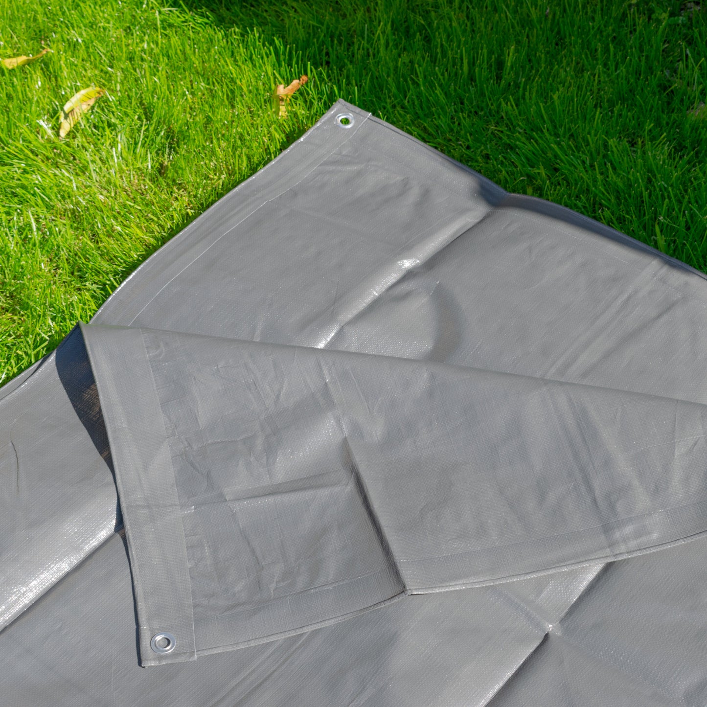 200gsm Heavy-grade Grey Tarpaulins with 4x Clips