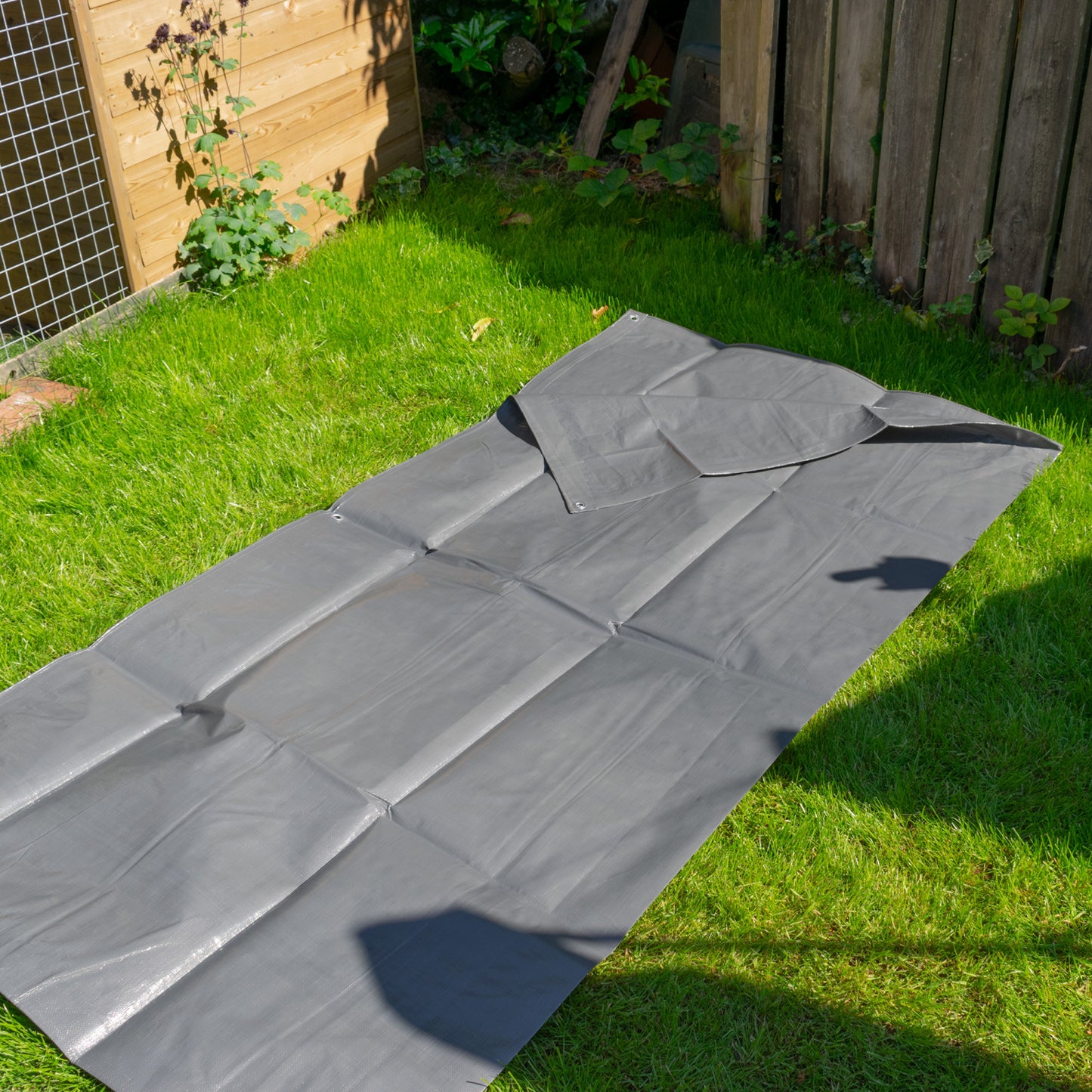 200gsm Heavy-grade Grey Tarpaulins with 4x Clips