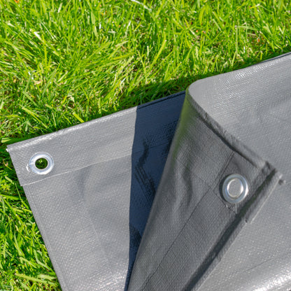 200gsm Heavy-grade Grey Tarpaulins with 4x Clips