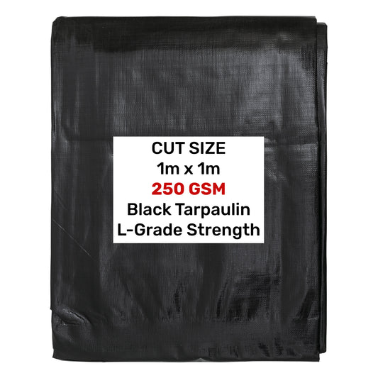 1m x 1m Black 250gsm Heavy-grade Tarpaulin