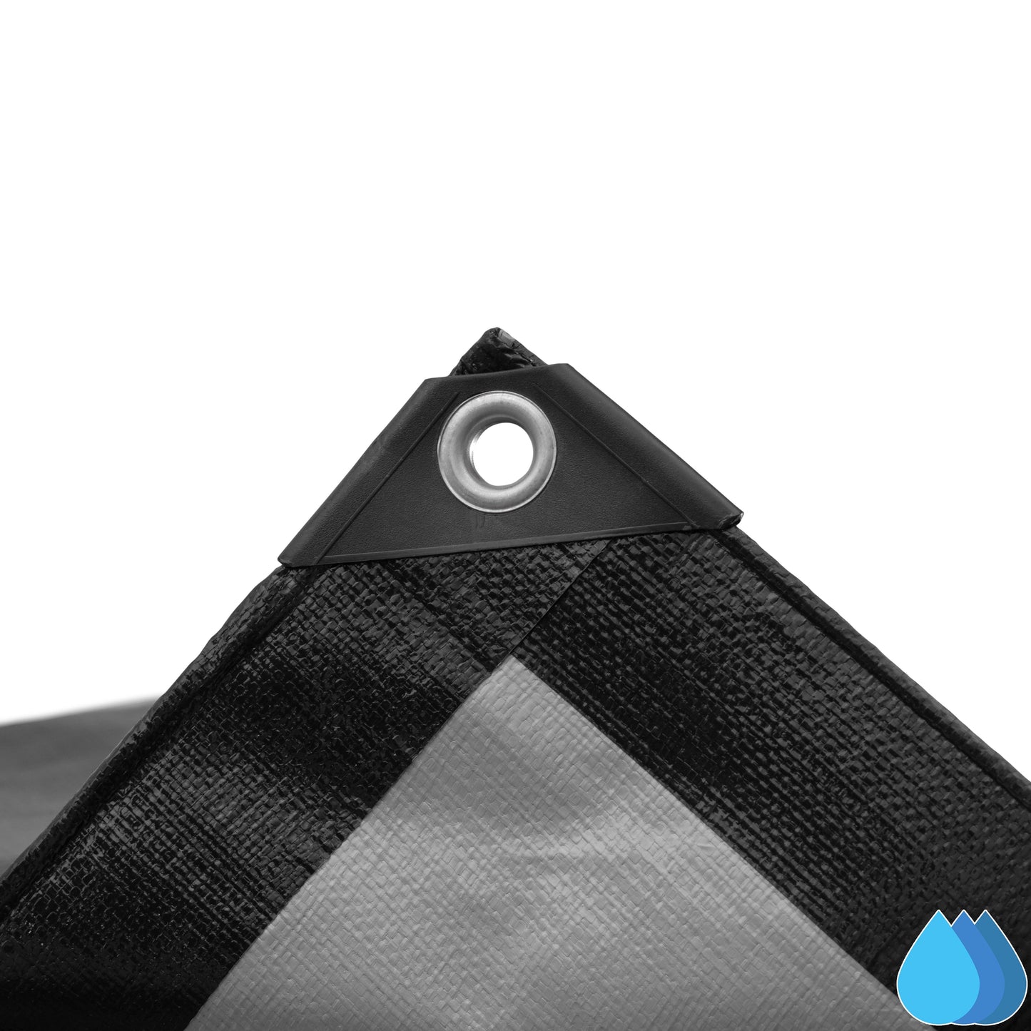 2m x 4m Black & Silver Tarpaulins, L-Grade 250 GSM