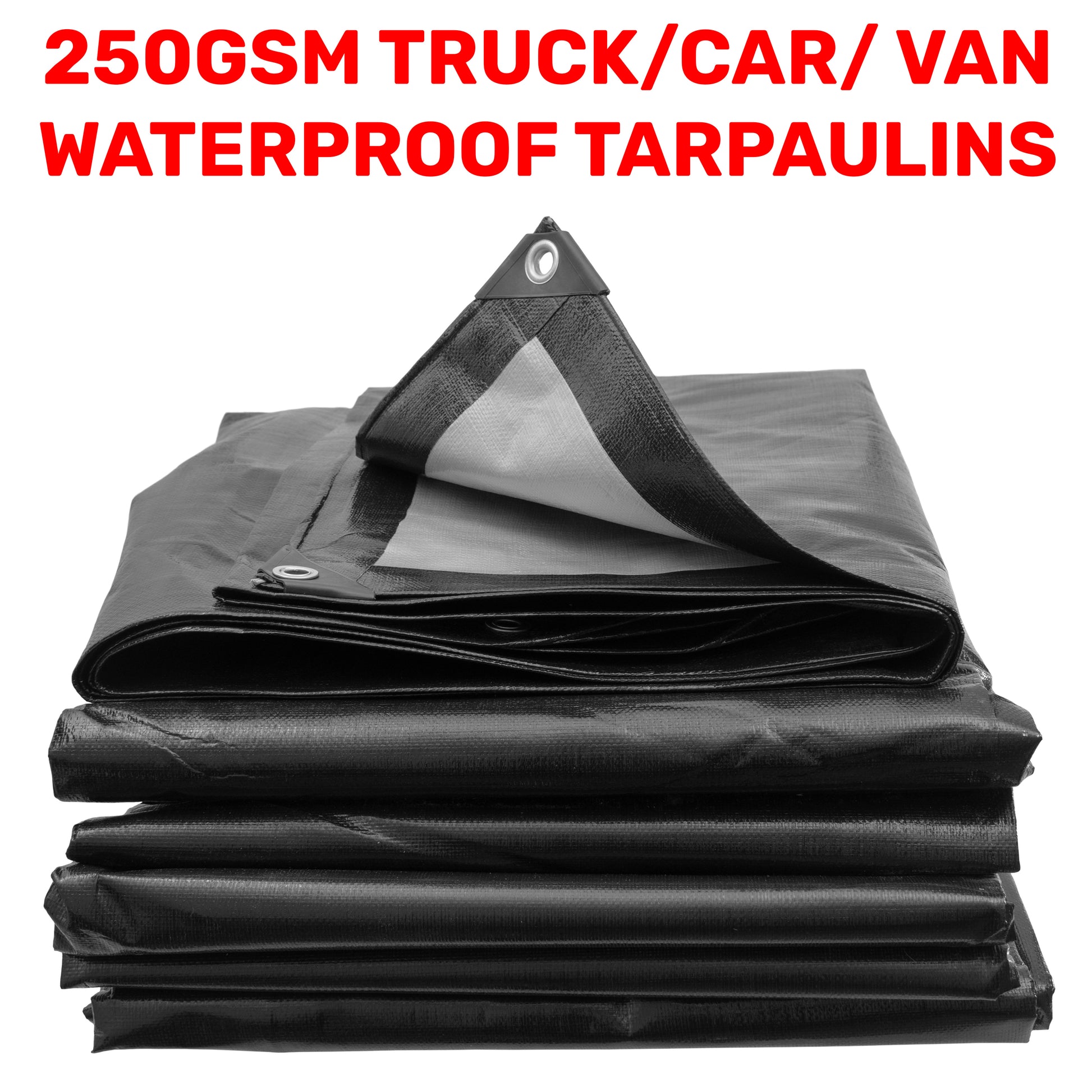 tarp 6m x 4m 4m x 6m Black 250gsm Heavy-grade Tarpaulin – Essential Online Traders