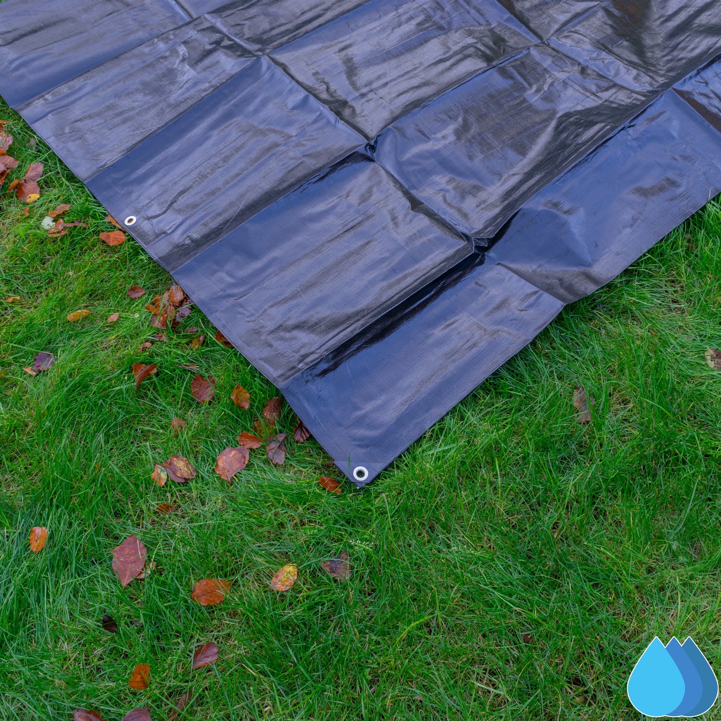 2m x 4m Black & Silver Tarpaulins, L-Grade 250 GSM