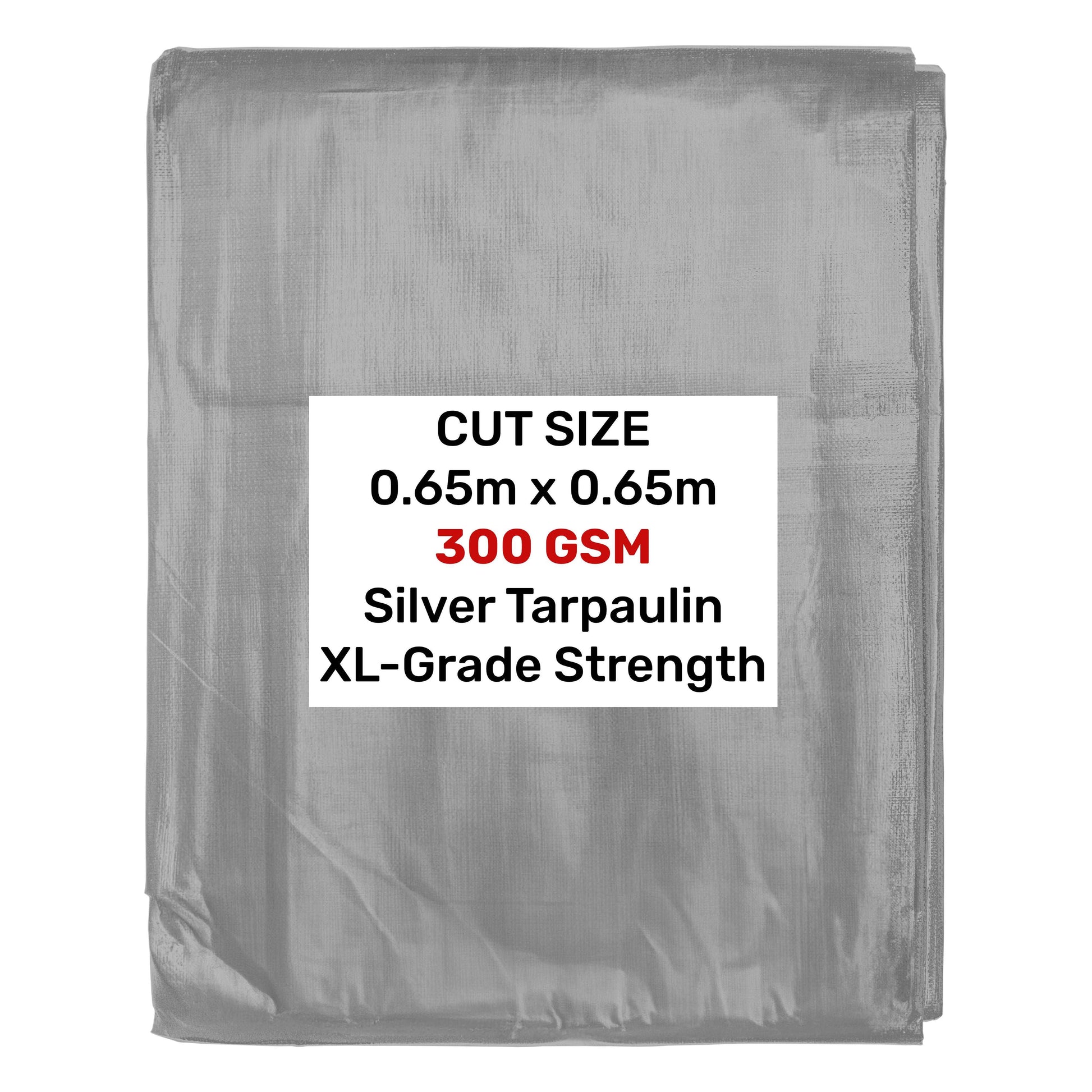 0.65m x 0.65m Silver/ Black 300gsm Supergrade Tarpaulin