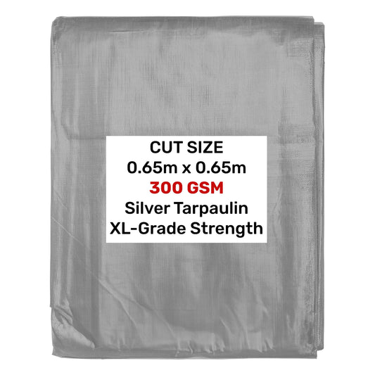 0.65m x 0.65m Silver/ Black 300gsm Supergrade Tarpaulin