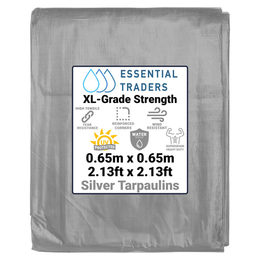 0.65m x 0.65m Silver & Black 300gsm Supergrade Tarpaulin