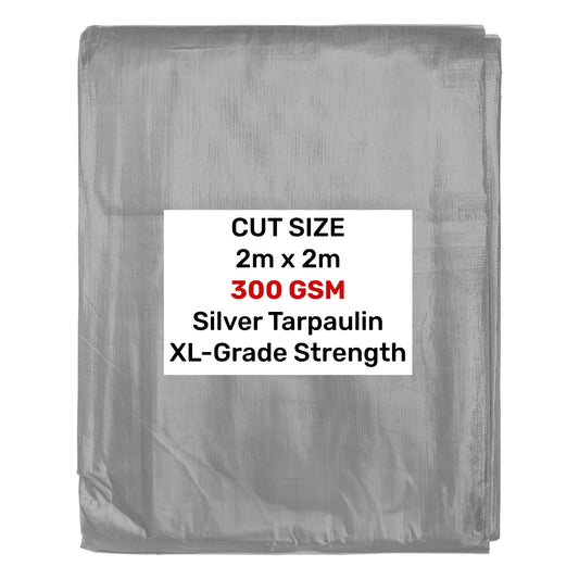 2m x 2m Silver/ Black 300gsm Supergrade Tarpaulin