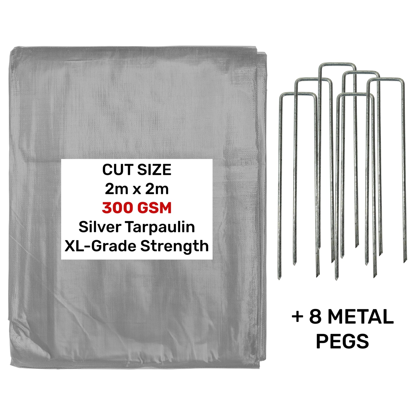 2m x 2m Silver 300gsm Pool Tarp