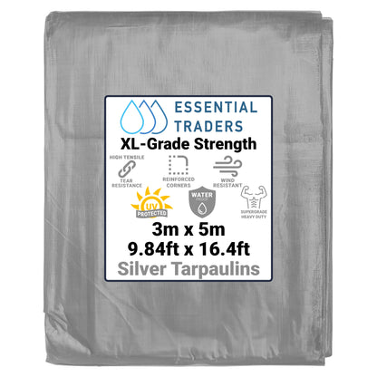 3m x 5m Silver & Black 300gsm Supergrade Tarpaulin