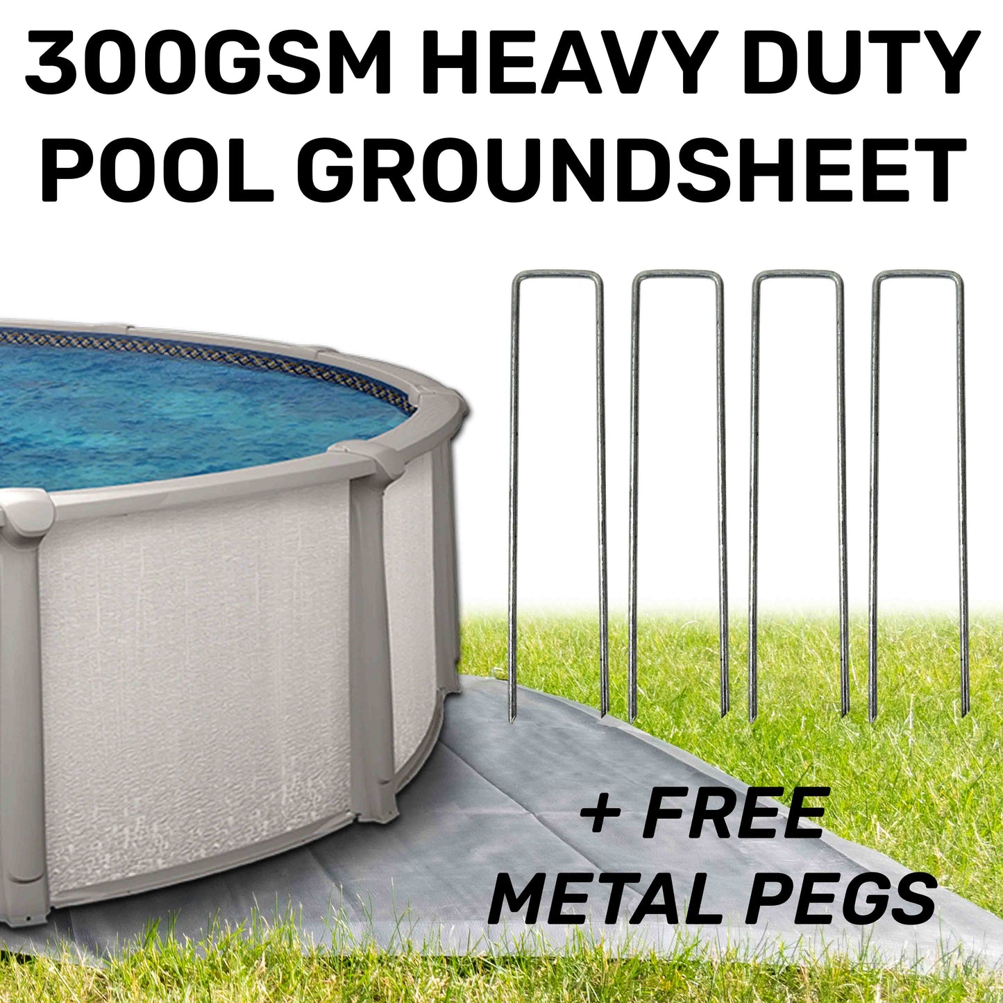 5m x 5m Silver 300gsm Pool Tarp