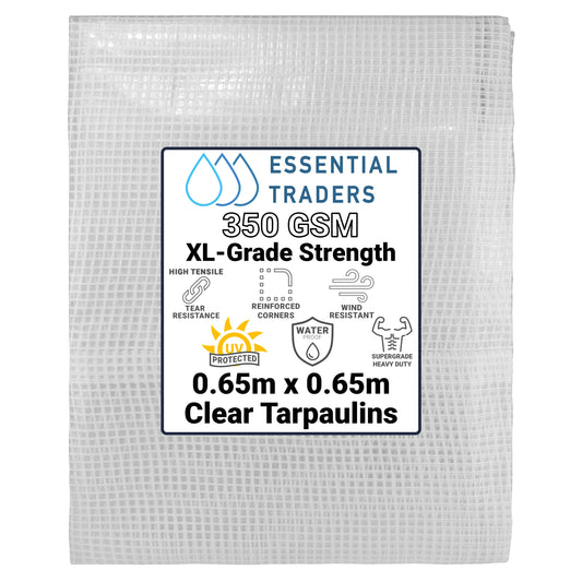 0.65m x 0.65m Clear Monotex 350gsm Supergrade Tarpaulin