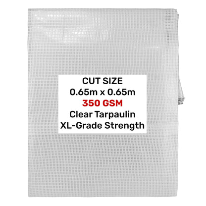 0.65m x 0.65m Clear Monotex 350gsm Supergrade Tarpaulin