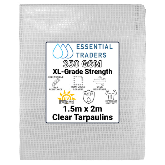 1.5m x 2m Clear Monotex 350gsm Supergrade Tarpaulin