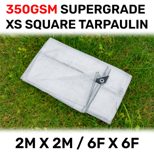 2m x 2m Clear Monotex 350gsm Supergrade Tarpaulin