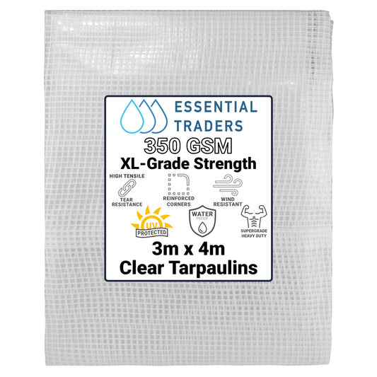 3m x 4m Clear Monotex 350gsm Supergrade Tarpaulin