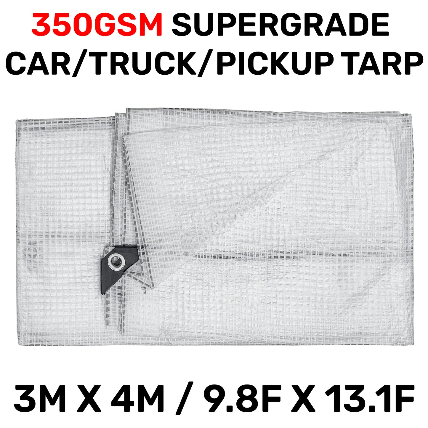 3m x 4m Clear Monotex 350gsm Supergrade Tarpaulin