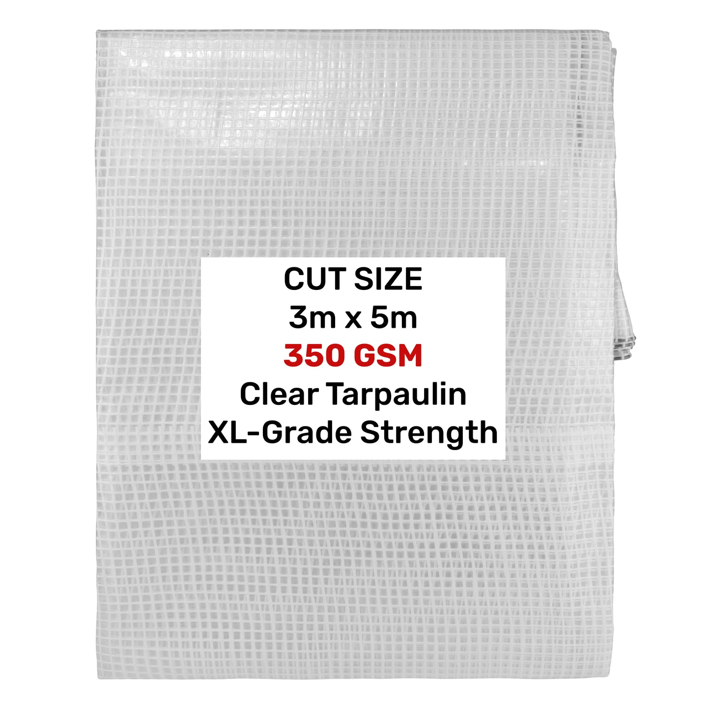 3m x 5m Clear Monotex 350gsm Supergrade Tarpaulin