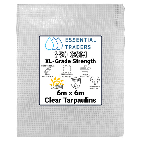 6m x 6m XL Clear Monotex 350gsm Supergrade Tarpaulin