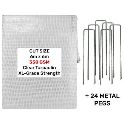 6m x 6m Clear 350gsm Pool Tarp