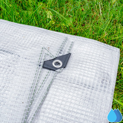 0.65m x 0.65m Clear Monotex 350gsm Supergrade Tarpaulin