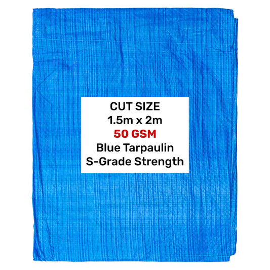 1.5m x 2m Blue 50gsm Tarpaulin