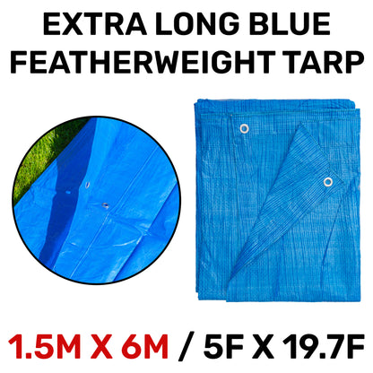 1.5m x 6m Blue 50gsm Tarpaulin