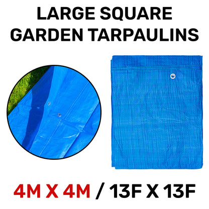 4m x 4m Blue 50gsm Tarpaulin