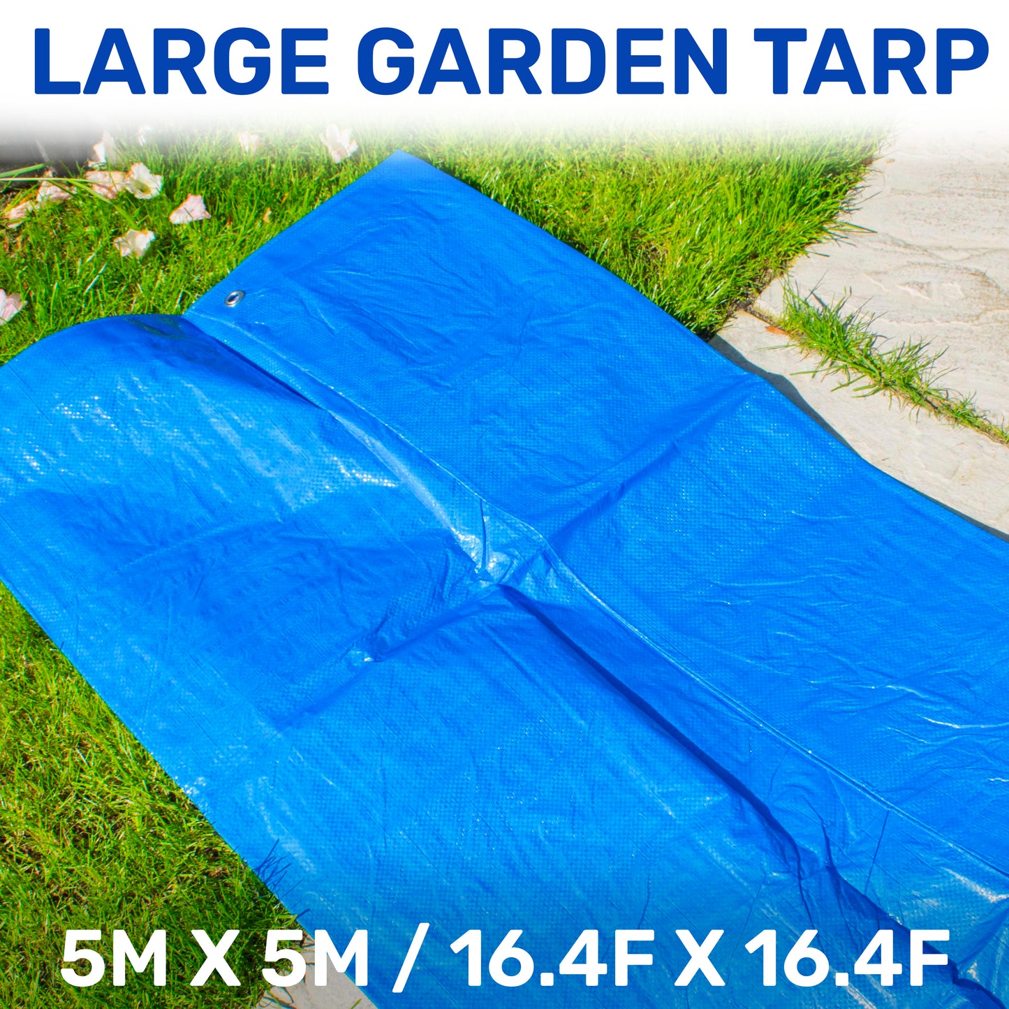 5m x 5m Blue 50gsm Tarpaulin