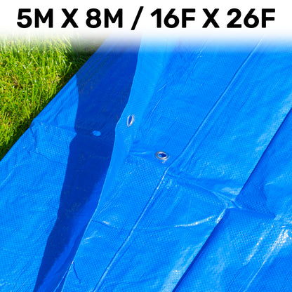 5m x 8m Blue 50gsm Tarpaulin